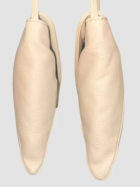 Kate Landry 2-Way Shoulder Bag Beige Pebbled Leather Turn Lock Envelope Clutch - Picture 7 of 11